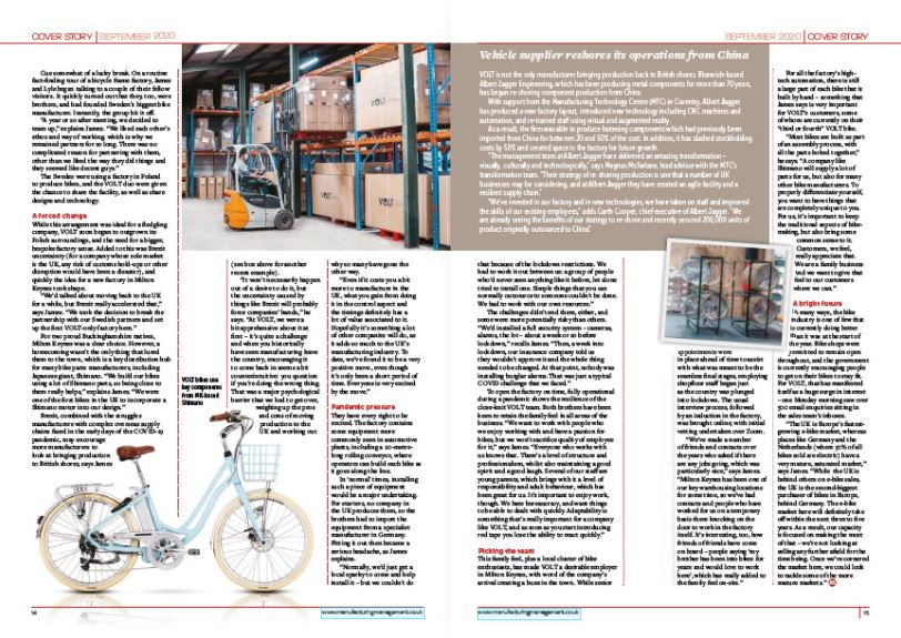 Volt Factory on Manufacturing Management Mag Cover Story